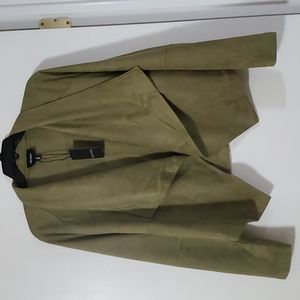 Green faux suede jacket